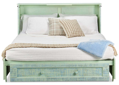 Lit armoire Parker avec matelas en mousse à mémoire de forme, Seafoam - Queen Size | Armoire-lit Parker avec matelas en mousse à mémoire de forme, écume de mer - format grand lit