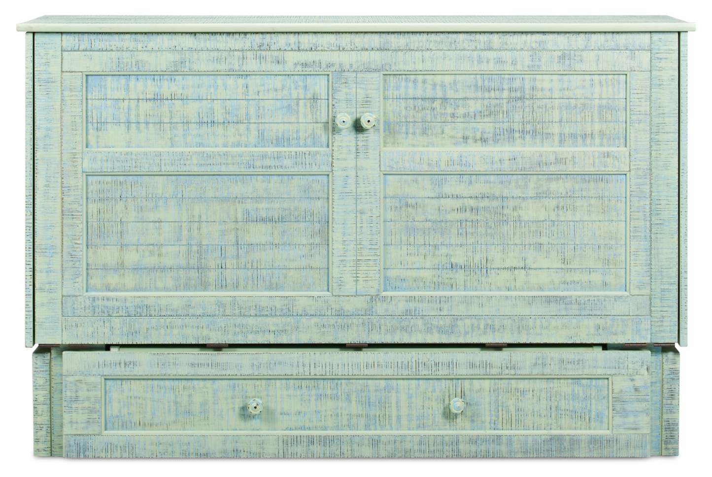 Lit armoire Parker avec matelas en mousse à mémoire de forme, Seafoam - Queen Size | Armoire-lit Parker avec matelas en mousse à mémoire de forme, écume de mer - format grand lit