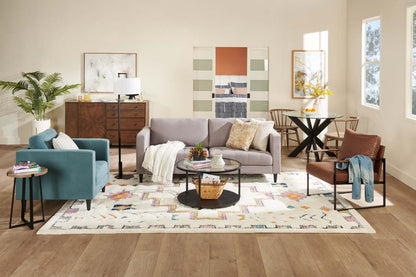 Table de fauteuil Pauly de 15 po avec dessus d’apparence bois - noisette