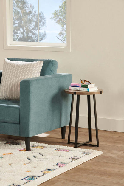 Table de fauteuil Pauly de 15 po avec dessus d’apparence bois - noisette