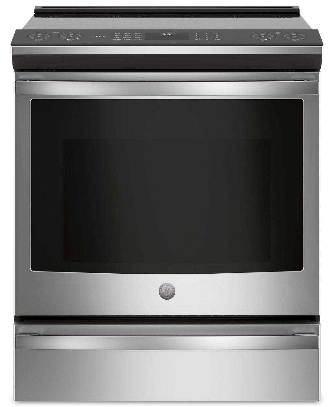 Cuisinière intelligente à induction Profil de 5,3 pi³ avec convection européenne véritable - acier inoxydable Fingerprint…