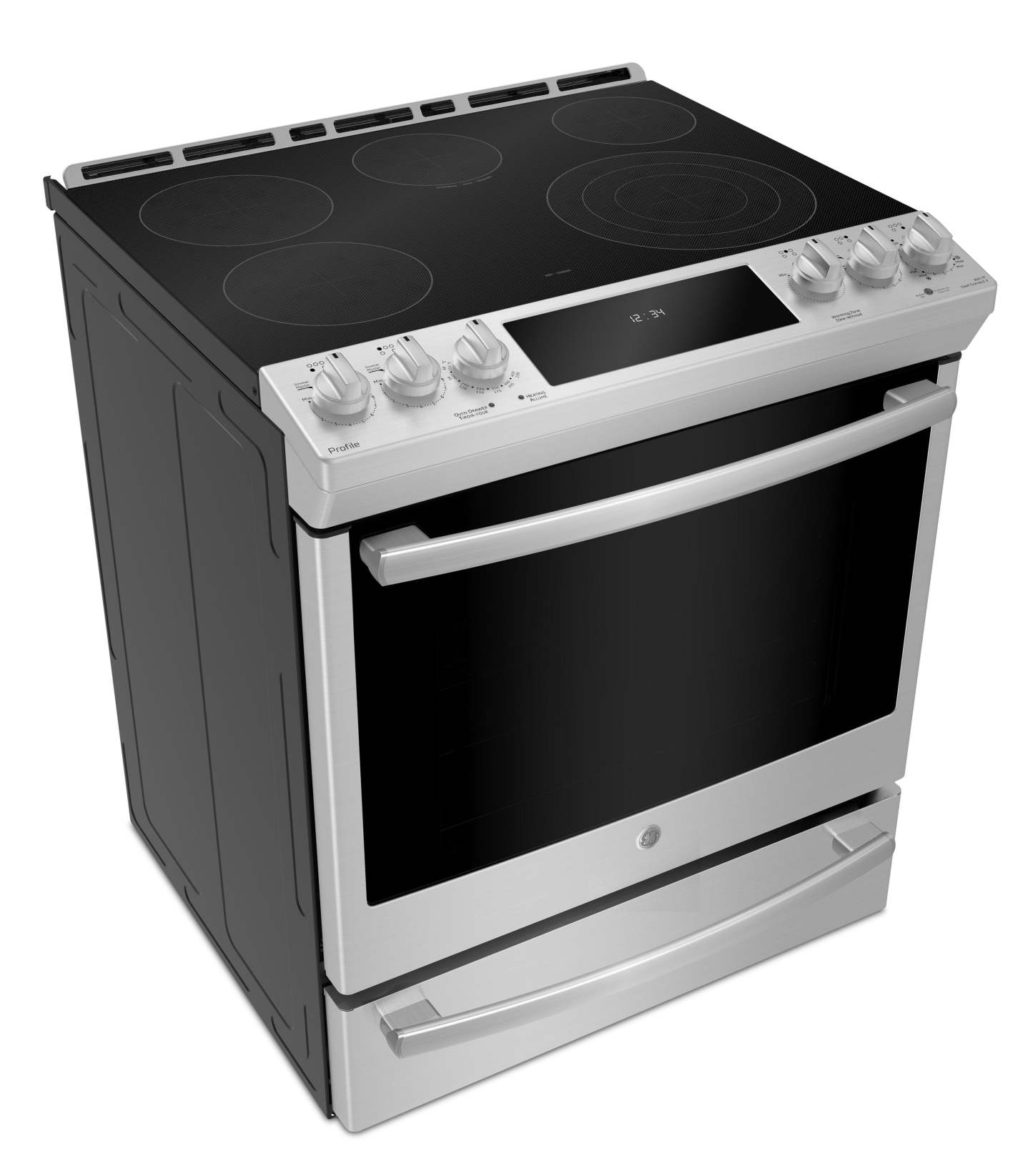Cuisinière électrique intelligente Profile de 5,3 pi³ avec tiroir de cuisson à 450 degrés et convection européenne véritable - acier inoxydable résistant aux empreintes digitales…