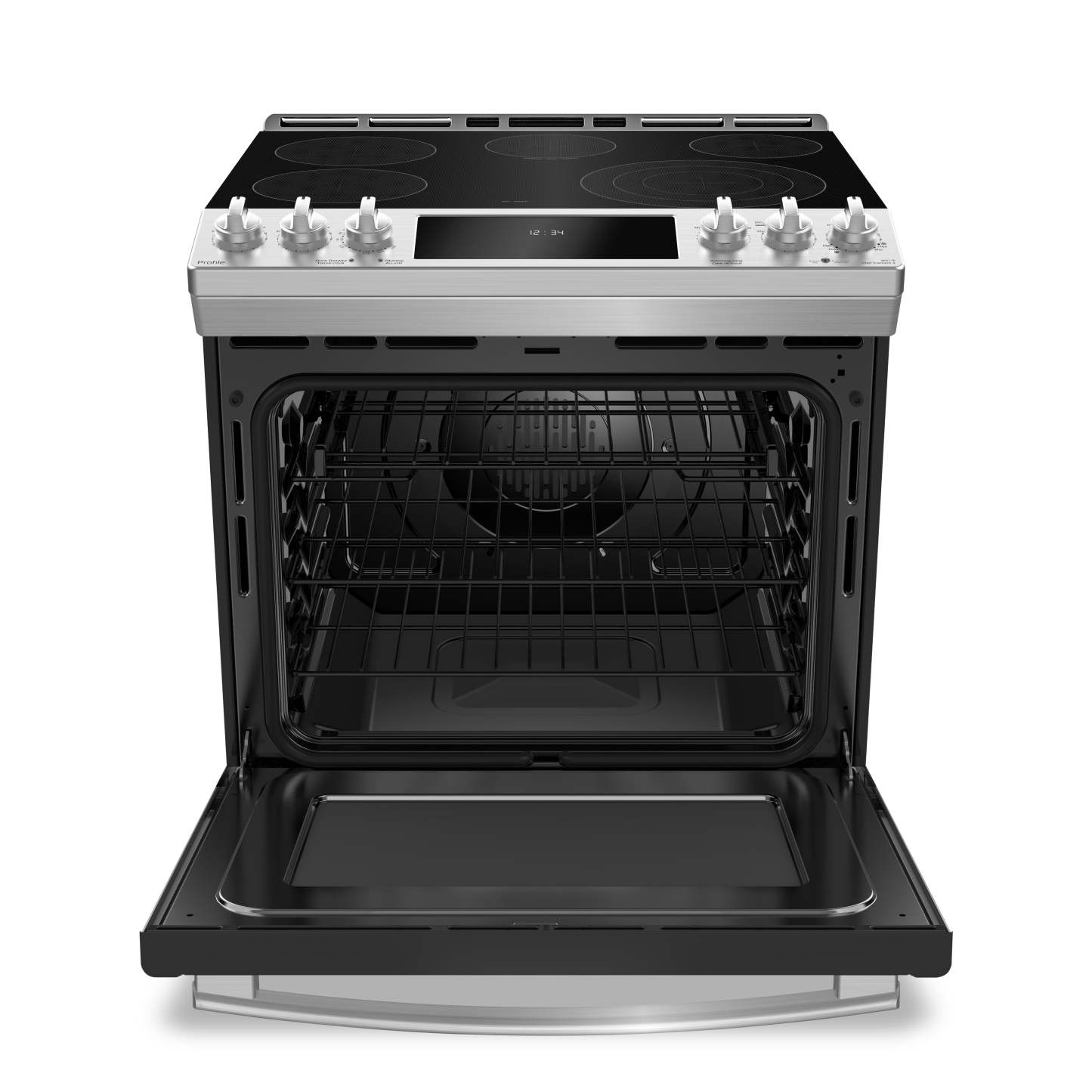 Cuisinière électrique intelligente Profile de 5,3 pi³ avec tiroir de cuisson à 450 degrés et convection européenne véritable - acier inoxydable résistant aux empreintes digitales…