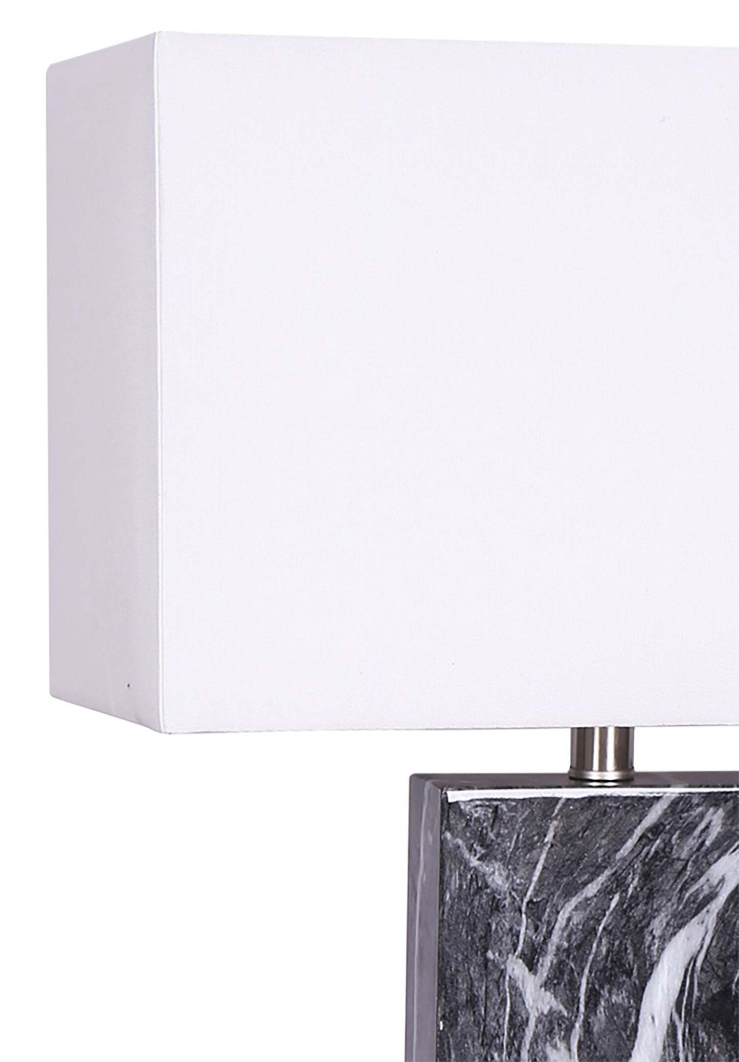 Ensemble de 2 lampes de table Pearl 24 en marbre noir et blanc avec chargeur USB | Pearl de 24 po noir et marbre blanc avec chargeur USB