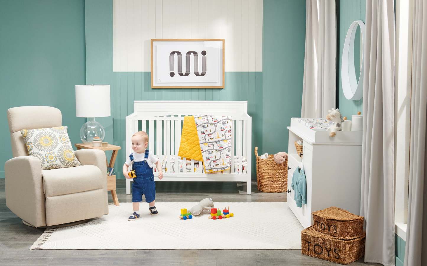 Fauteuil inclinable et berçant pivotant en tissu d'apparence lin Penny 29.1 - Taupe | Fauteuil berçant, pivotant et inclinable Penny de 29,1 po en tissu d'apparence lin - taupe