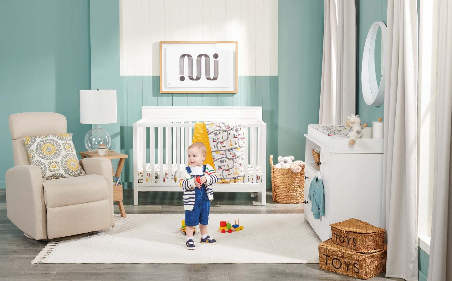 Fauteuil inclinable et berçant pivotant en tissu d'apparence lin Penny 29.1 - Taupe | Fauteuil berçant, pivotant et inclinable Penny de 29,1 po en tissu d'apparence lin - taupe