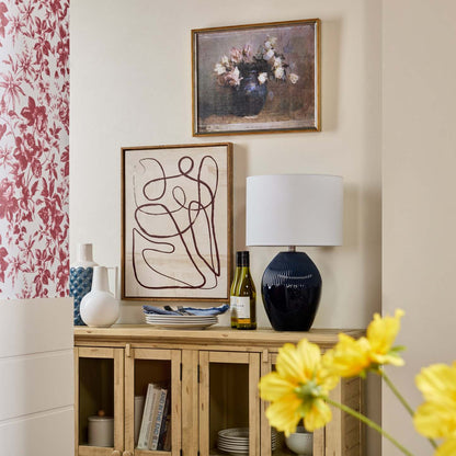 Kort &amp; Co. Penelope 24 Lampe de table en céramique bleue | Lampe de table Penelope de Kort &amp; Co. de 24 po en céramique bleue