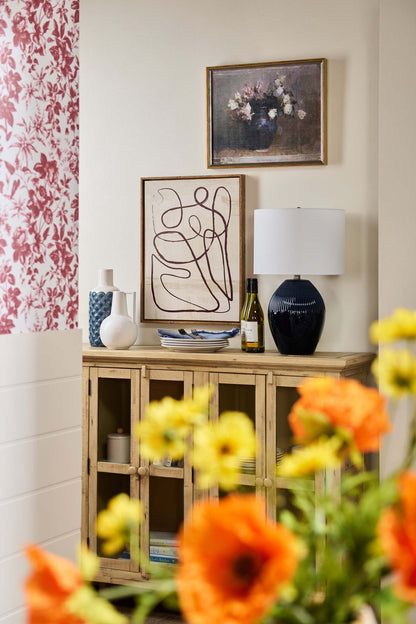 Kort &amp; Co. Penelope 24 Lampe de table en céramique bleue | Lampe de table Penelope de Kort &amp; Co. de 24 po en céramique bleue