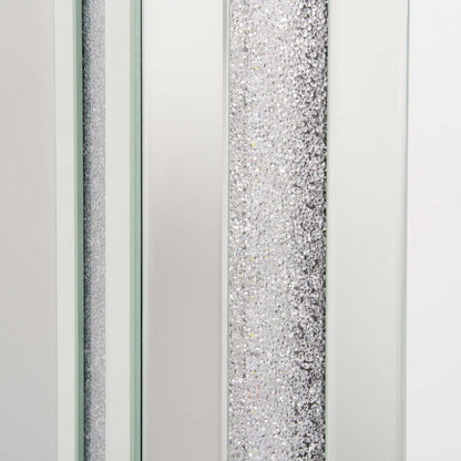 Persia 54.3 Glam Lampadaire avec verre, miroir et cristaux acryliques|Lampe à pied somptueuse Persia de 54,3 po avec verre, miroir et cristaux en acrylique