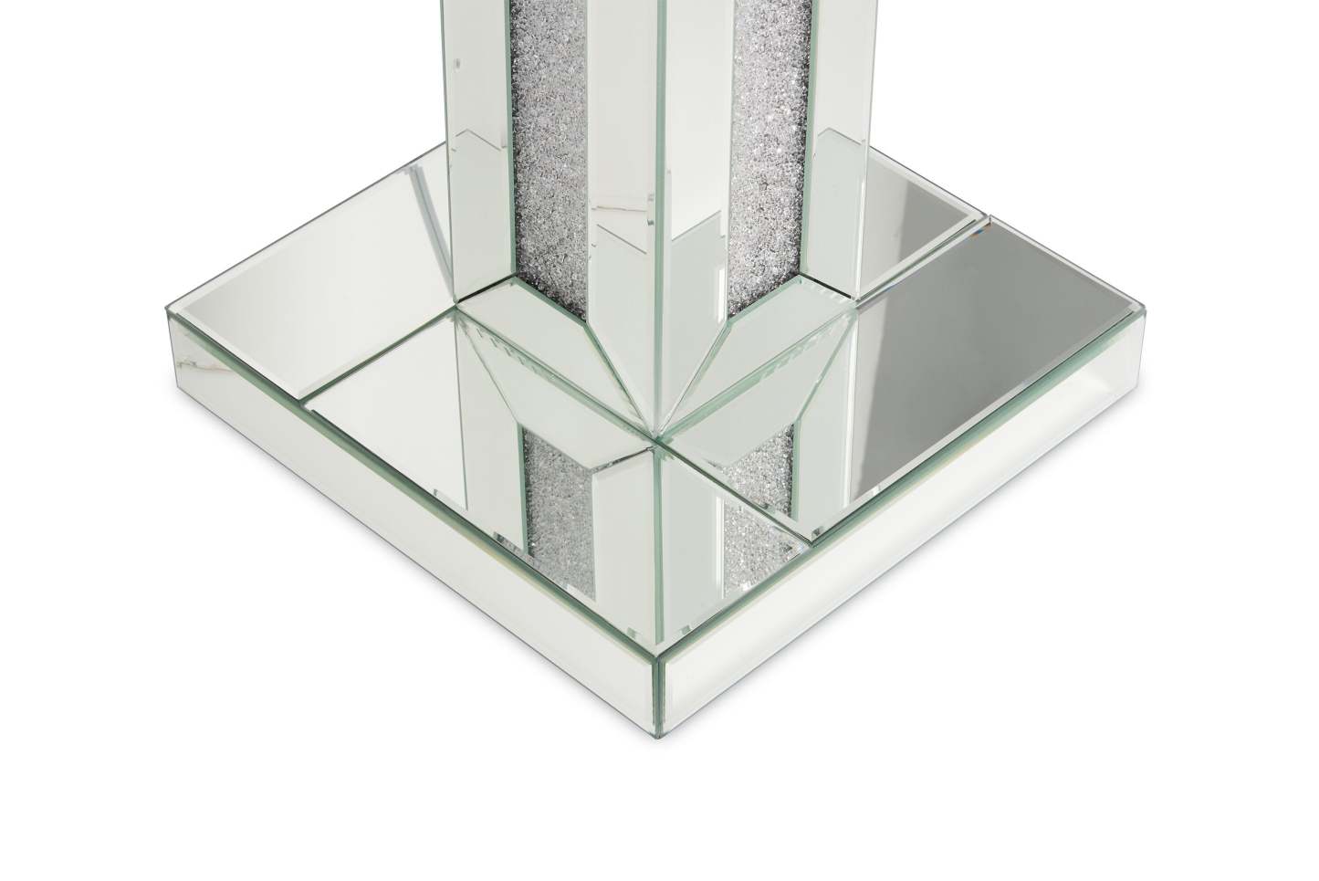 Persia 54.3 Glam Lampadaire avec verre, miroir et cristaux acryliques|Lampe à pied somptueuse Persia de 54,3 po avec verre, miroir et cristaux en acrylique