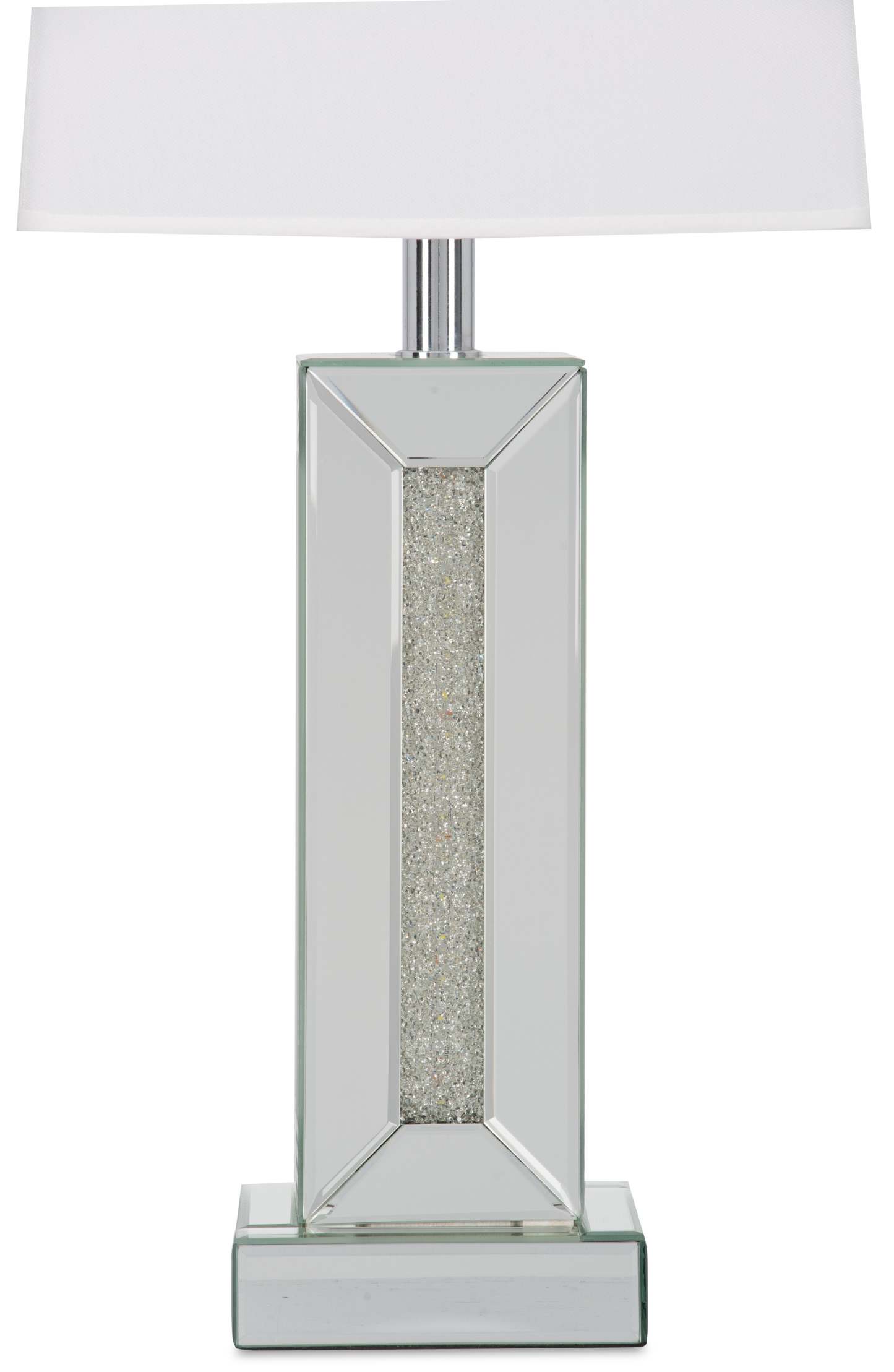 Persia 30.7 Glam Lampe de table avec verre, miroir et cristaux acryliques|Lampe de table somptueuse Persia de 30,7 po avec verre, miroir et cristaux en acrylique