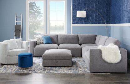 Made in Canada Petite 36 Chenille Fabric Swivel Cuddler Accent Chair - Teddy Star Grey | Fauteuil d’appoint pivotant Cuddler Petite de 36 po fabriqué au Canada en tissu de chenille - gris Teddy Star