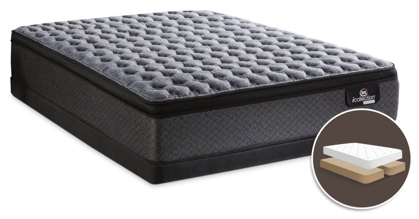 Serta® iCollection® Senna Firm Euro-Top Split Queen Mattress Set|Ensemble matelas ferme à Euro-plateau divisé Senna iCollection de Serta pour grand lit