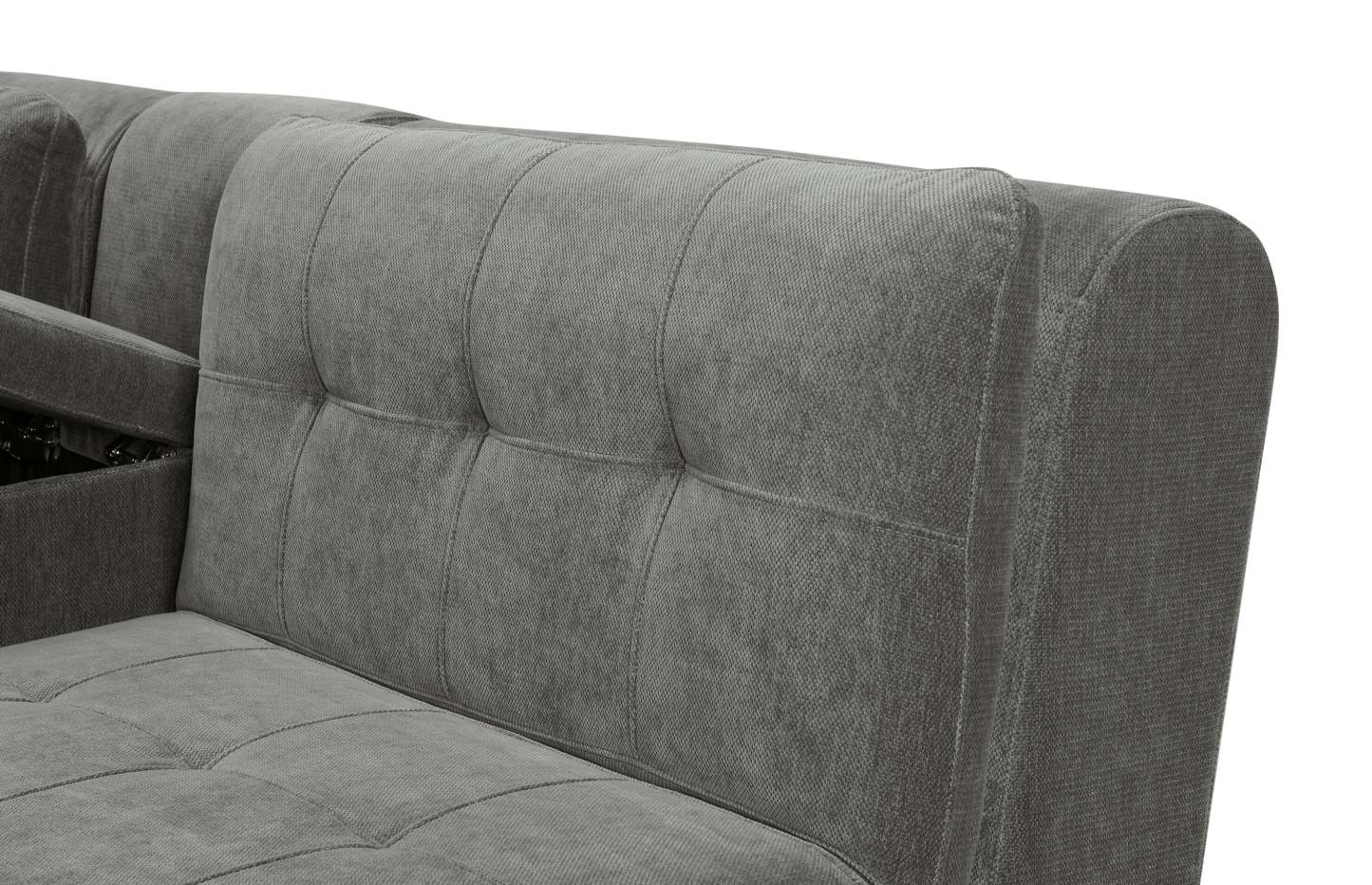 Sofa sectionnel modulaire Plaza de Scott Living 4 pièces en tissu avec pouf - gris