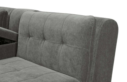 Sofa sectionnel modulaire Plaza de Scott Living 4 pièces en tissu avec pouf - gris