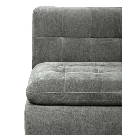 Scott Living Plaza Modular 63 Fabric Armless Loveseat with Tufted Back Cushions and Metal Legs - Grey | Causeuse modulaire sans accoudoirs Plaza de Scott Living de 63 po en tissu avec coussins de dossier capitonnés et pattes en métal - grise