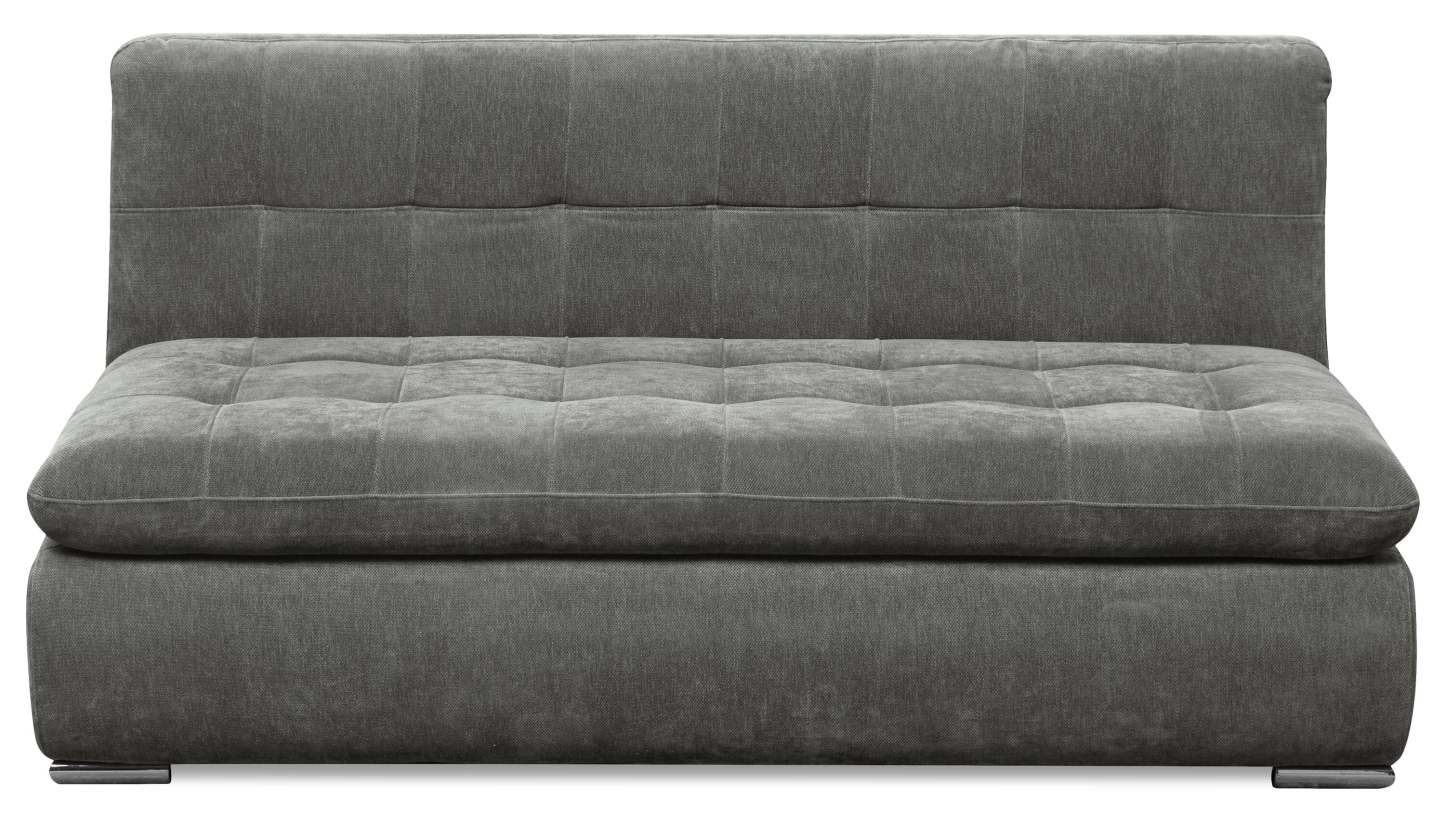 Scott Living Plaza Modular 63 Fabric Armless Loveseat with Tufted Back Cushions and Metal Legs - Grey | Causeuse modulaire sans accoudoirs Plaza de Scott Living de 63 po en tissu avec coussins de dossier capitonnés et pattes en métal - grise