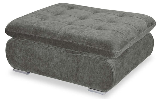 Scott Living Plaza Modular 38 Ottoman en tissu avec coussin capitonné et pieds en métal - Gris | Pouf modulable Plaza de Scott Living de 38 po en tissu avec coussin capitonné et pattes en métal - gris