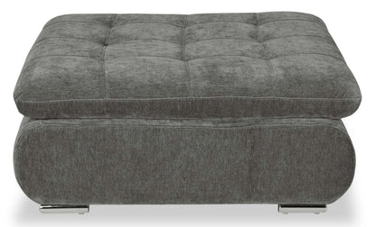Scott Living Plaza Modular 38 Ottoman en tissu avec coussin capitonné et pieds en métal - Gris | Pouf modulable Plaza de Scott Living de 38 po en tissu avec coussin capitonné et pattes en métal - gris