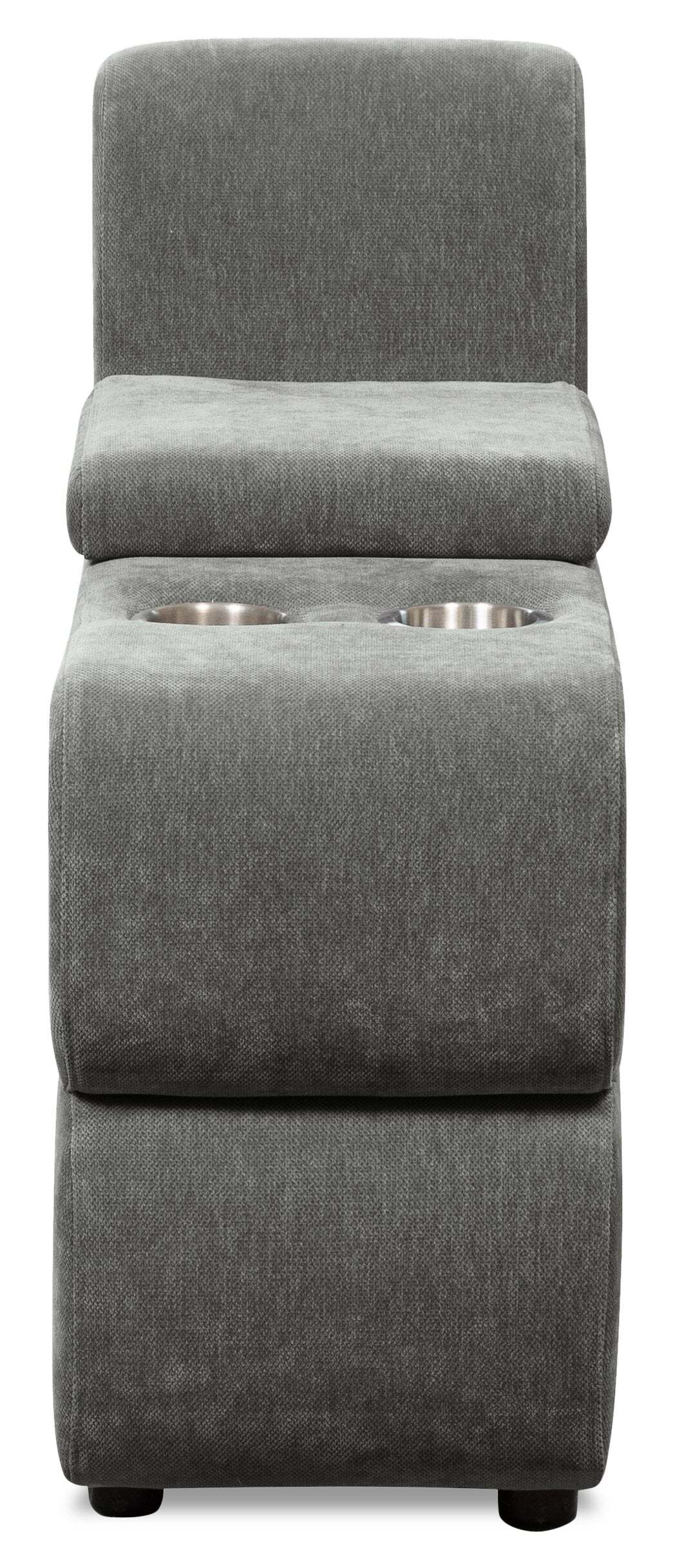 Canapé sectionnel modulaire Plaza de Scott Living 3 pièces en tissu avec console de rangement et 2 porte-gobelets - gris
