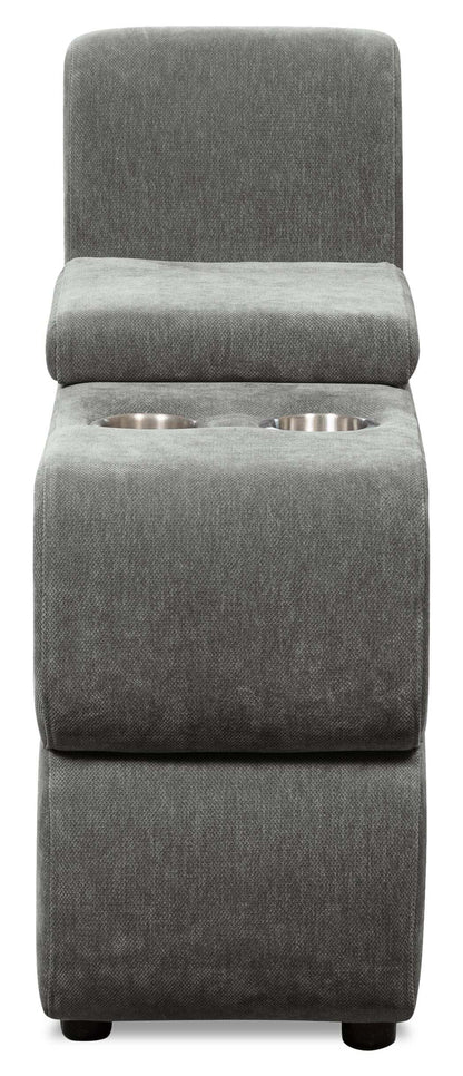 Canapé sectionnel modulaire Plaza de Scott Living 3 pièces en tissu avec console de rangement et 2 porte-gobelets - gris