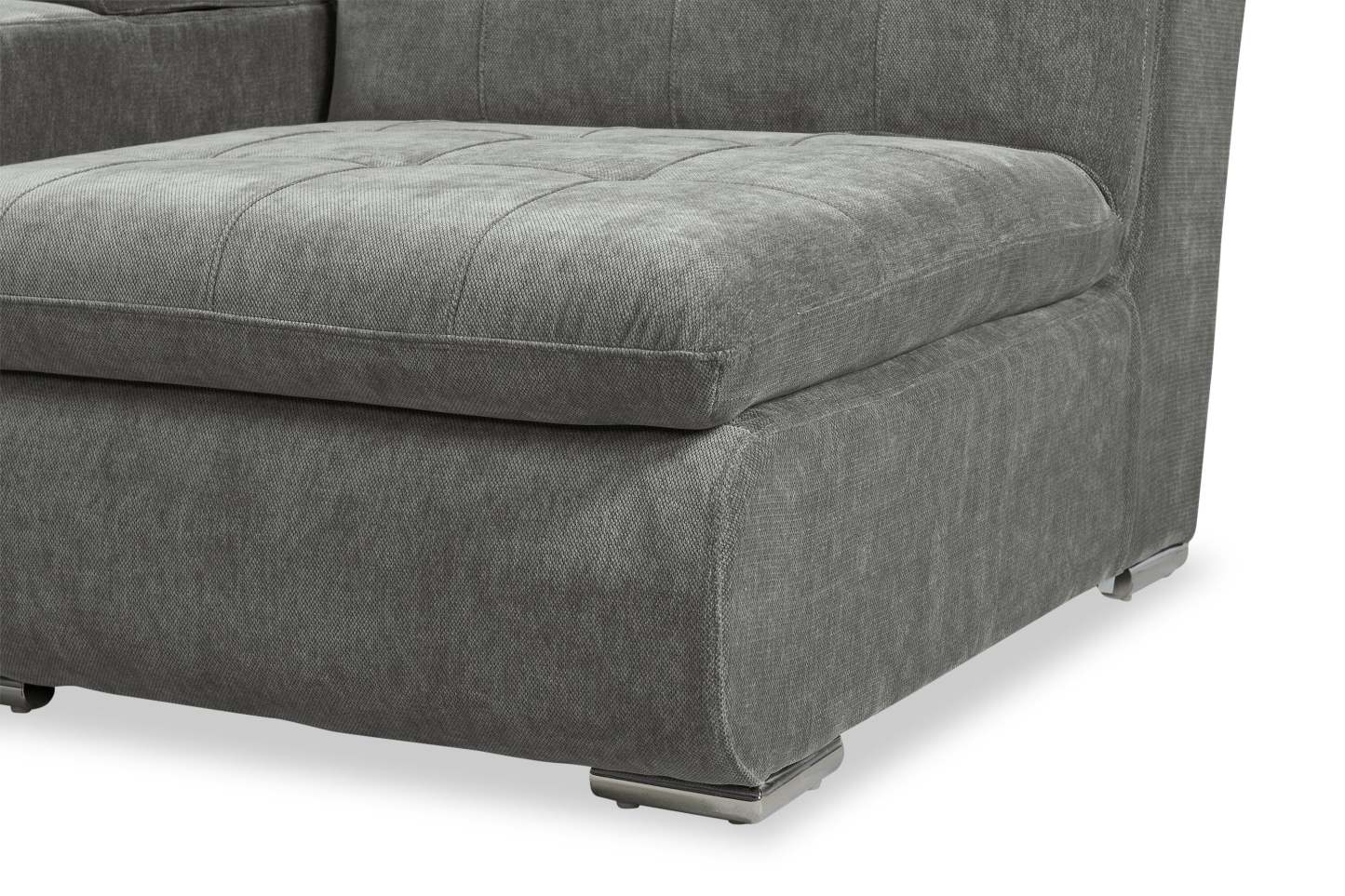 Canapé sectionnel modulaire Plaza de Scott Living 4 pièces en tissu avec console de rangement et 2 porte-gobelets - gris