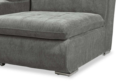 Canapé sectionnel modulaire Plaza de Scott Living 4 pièces en tissu avec console de rangement et 2 porte-gobelets - gris