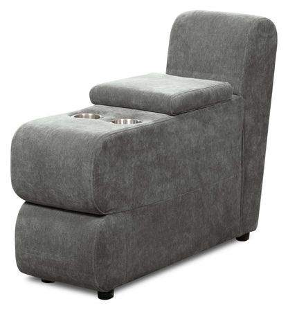 Canapé sectionnel modulaire Plaza de Scott Living 4 pièces en tissu avec console de rangement et 2 porte-gobelets - gris