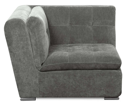 Causeuse modulaire Plaza de Scott Living de 98 po en tissu avec console de rangement et 2 porte-gobelets - grise