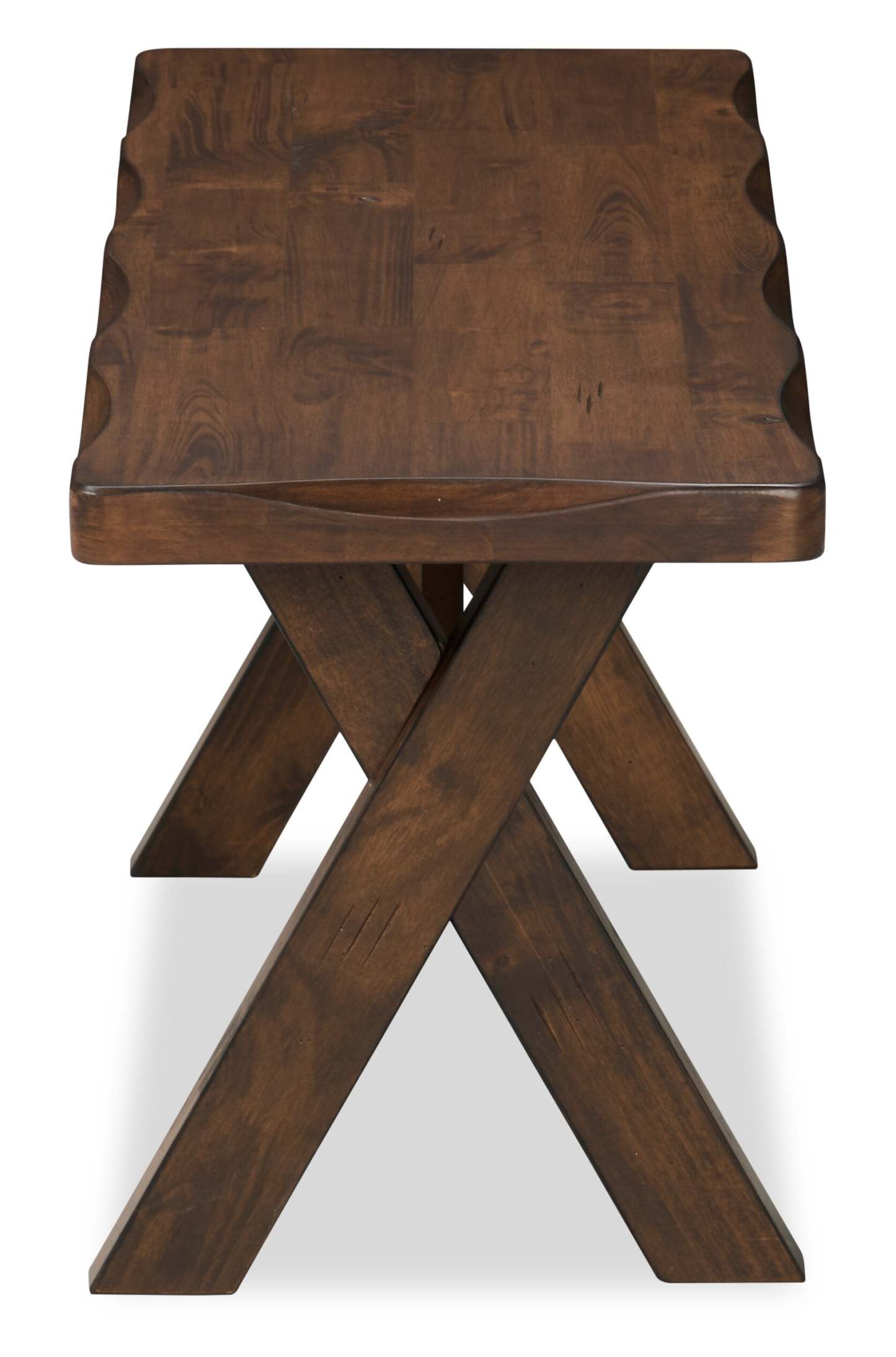 Banc de salle à manger Plum, bois, aspect Live-Edge, 47,25 W - Brun muscade | Banc de salle à manger Plum de 47,25 po (L) en bois avec apparence de bordures Live Edge - brun muscade