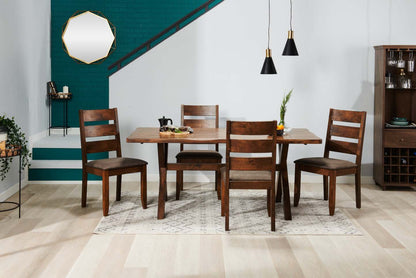 Table de salle à manger prune, bois, aspect Live-Edge, 70,75 W - marron muscade | Table de salle à manger Plum de 70,75 po (L) en bois avec apparence de bordures Live Edge - brun muscade