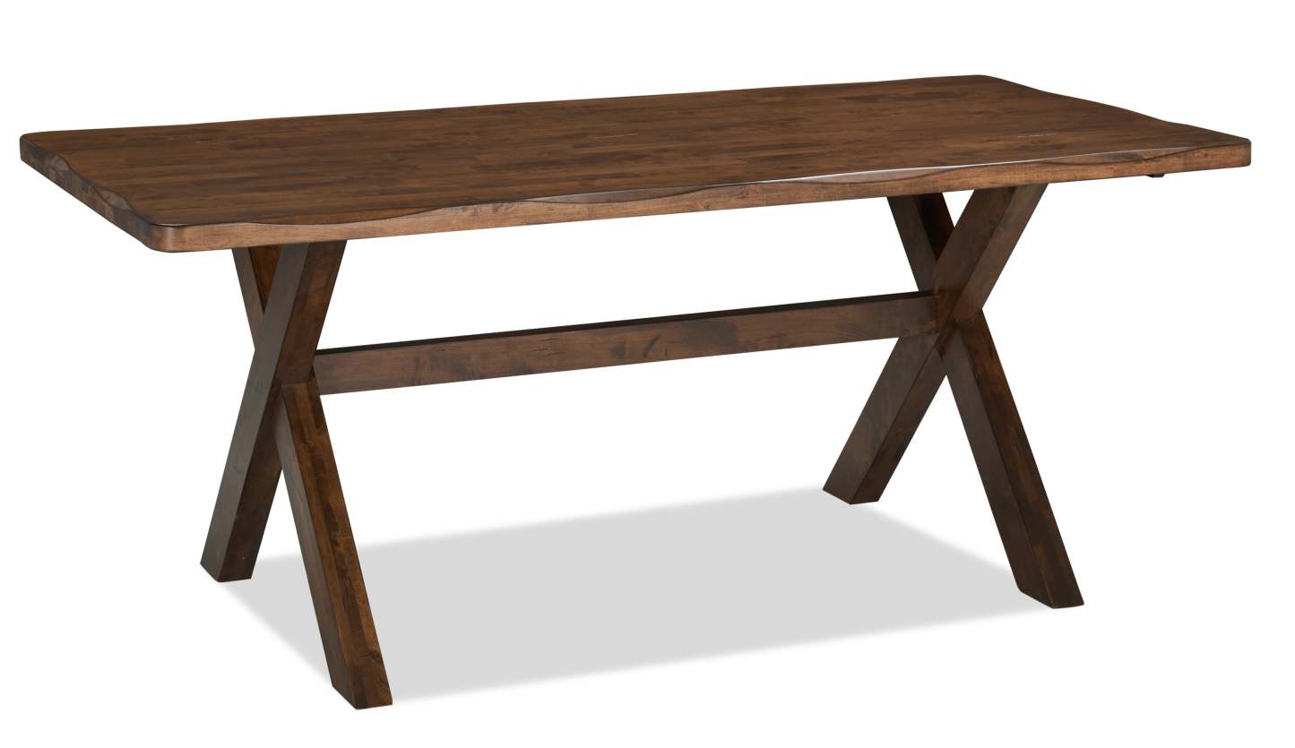 Table de salle à manger prune, bois, aspect Live-Edge, 70,75 W - marron muscade | Table de salle à manger Plum de 70,75 po (L) en bois avec apparence de bordures Live Edge - brun muscade