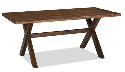 Table de salle à manger prune, bois, aspect Live-Edge, 70,75 W - marron muscade | Table de salle à manger Plum de 70,75 po (L) en bois avec apparence de bordures Live Edge - brun muscade