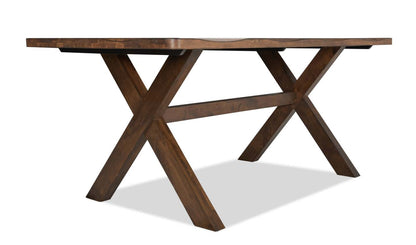 Table de salle à manger prune, bois, aspect Live-Edge, 70,75 W - marron muscade | Table de salle à manger Plum de 70,75 po (L) en bois avec apparence de bordures Live Edge - brun muscade