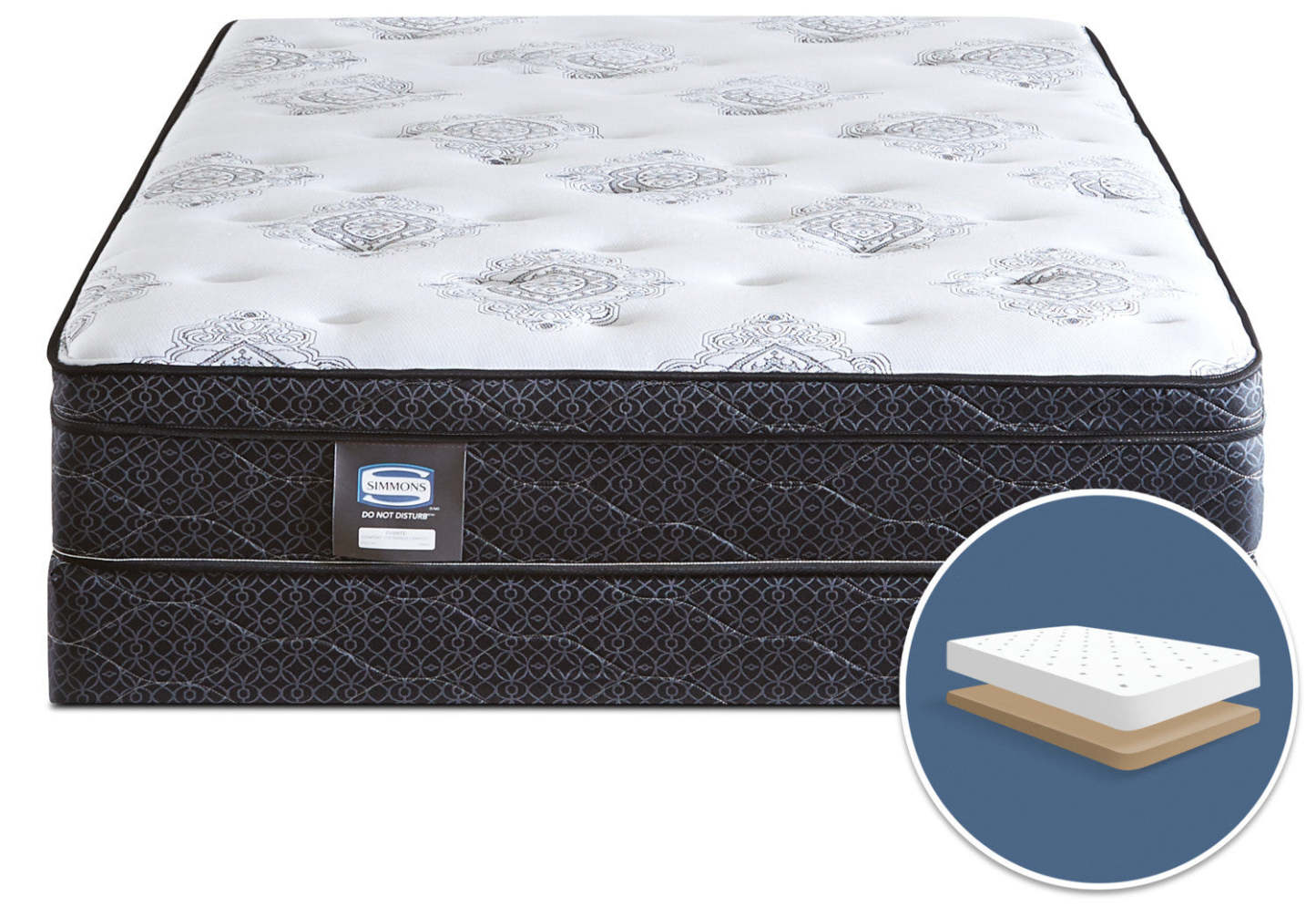 Simmons Do Not Disturb Avante Euro-Top Firm Low-Profile Mattress Set|Ensemble matelas ferme à Euro-plateau à profil bas Avante Ne pas déranger Simmons pour grand lit