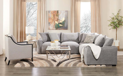 Posh 28.14 Fabric Accent Chair with Removable Back and Seat Cushions and Wood Legs - Beige | Fauteuil d’appoint Posh de 28,14 po en tissu avec coussins de dossier et de siège amovibles et pattes en bois - beige