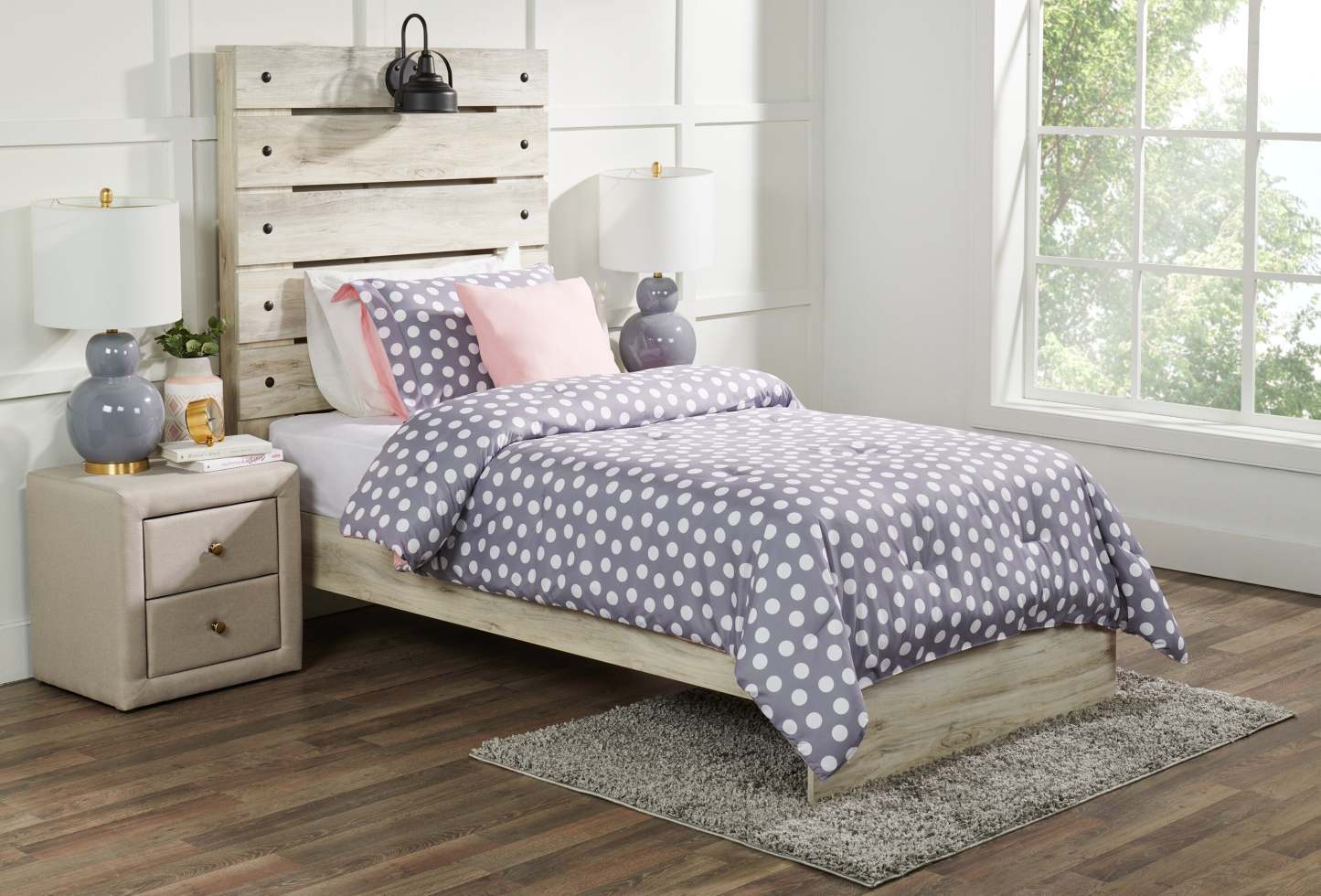 Portia 4-Piece Full Comforter Set - Grey | Ensemble d'édredon Portia 4 pièces pour lit double - gris