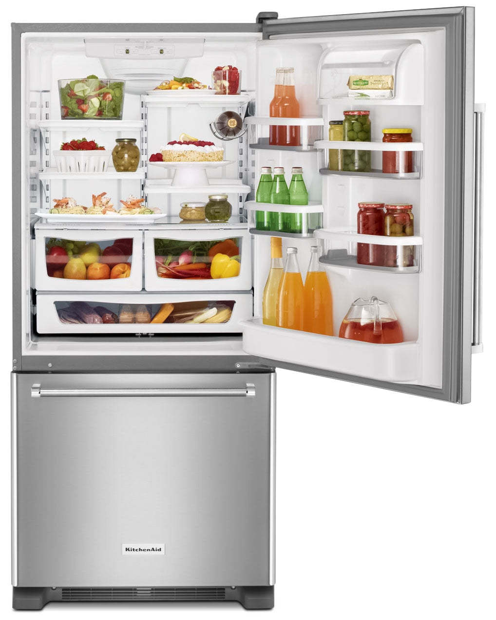 Réfrigérateur avec congélateur au bas KitchenAid de 19 pi3 - KRBR109ESS|KRBR109S