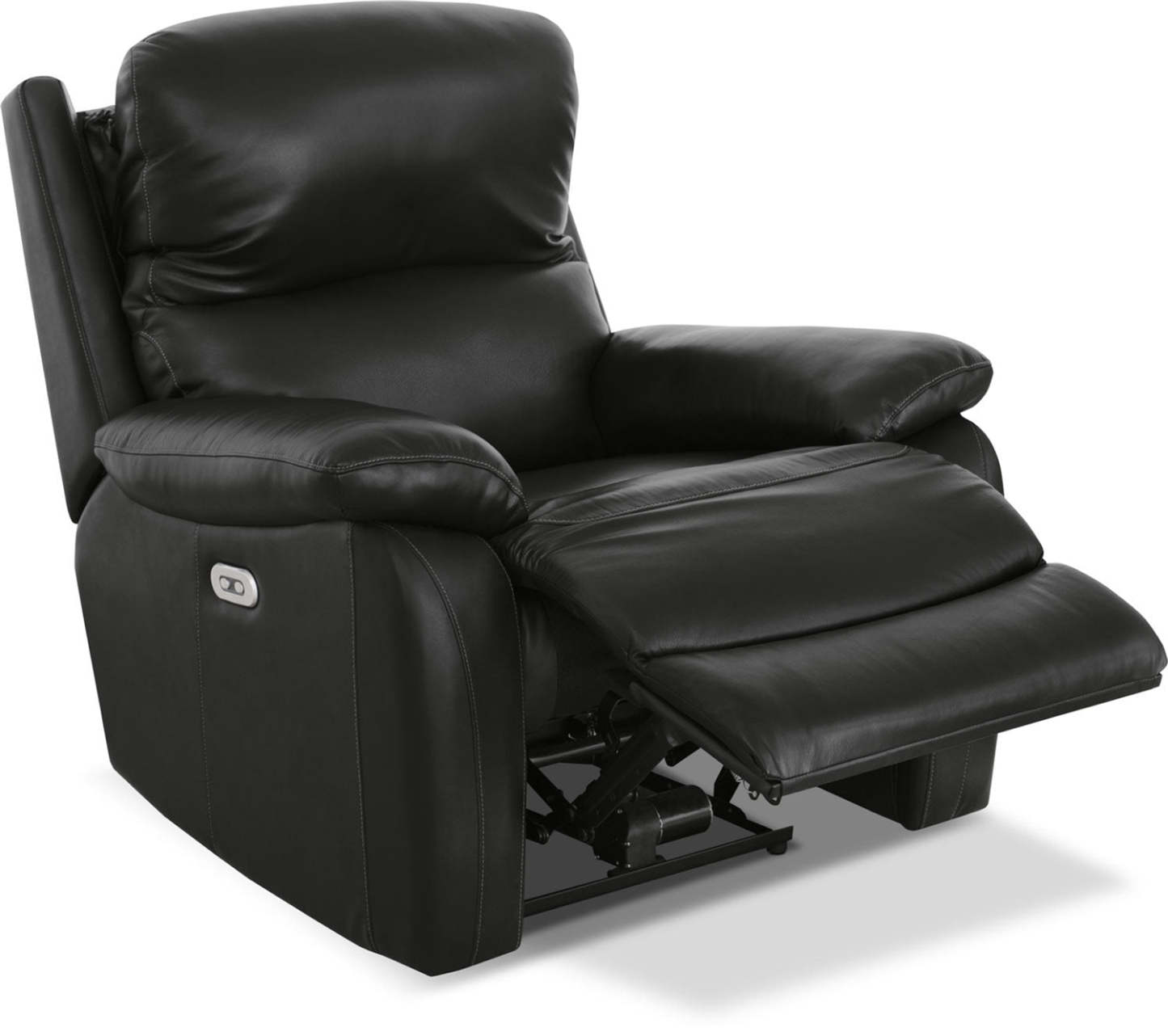 Fauteuil à inclinaison électrique Grove de 36 po en cuir véritable avec appuie-tête réglable - noir