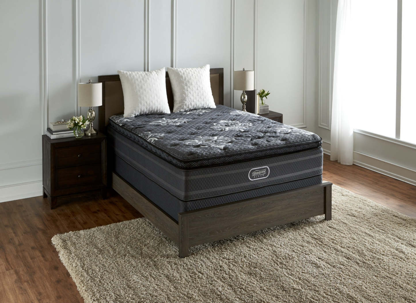 Beautyrest Black Devotion Medium Hi-Loft Pillow-Top Queen Mattress Set|Ensemble matelas semi-ferme à plateau-coussin épais Devotion Beautyrest Black pour grand lit