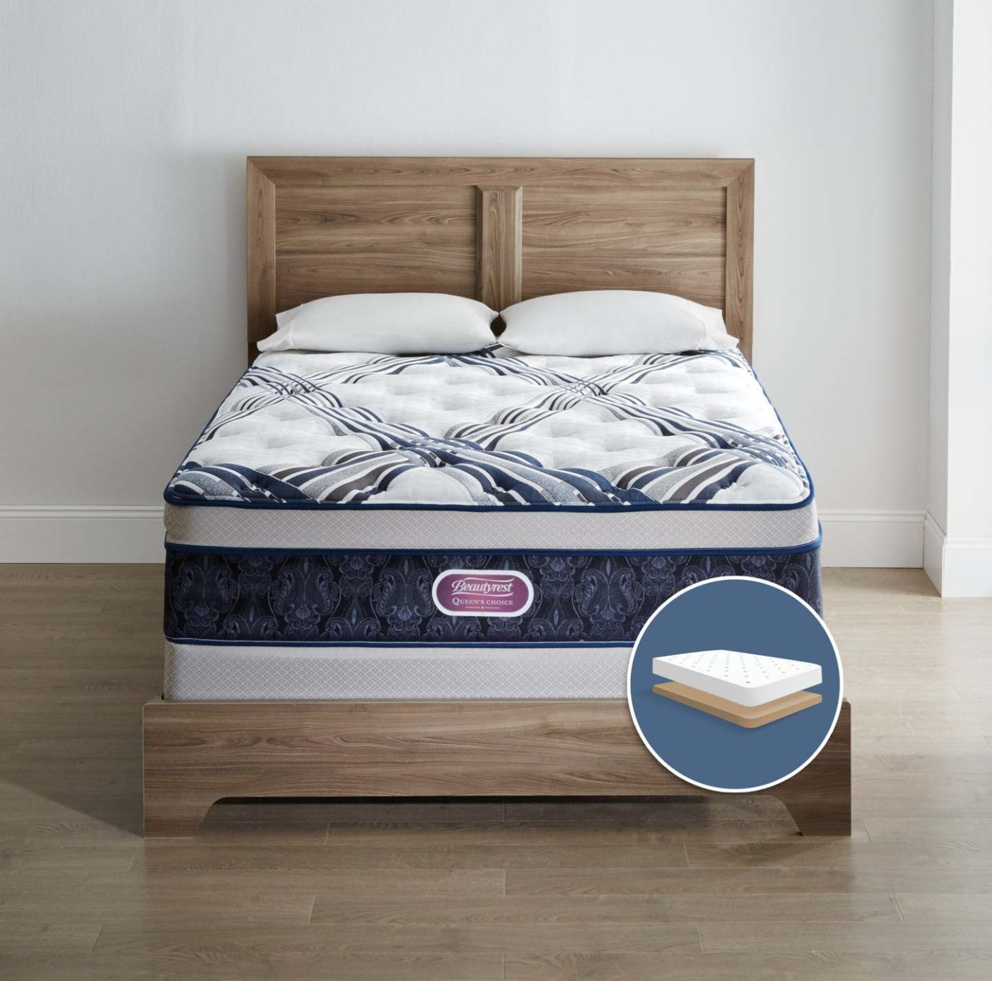 Beautyrest Queen's Choice Buckingham Plush Euro-Top Low-Profile Full Mattress Set|Ensemble moelleux Euro-plateau à profil bas Queen's Choice Buckingham de Beautyrest pour lit double