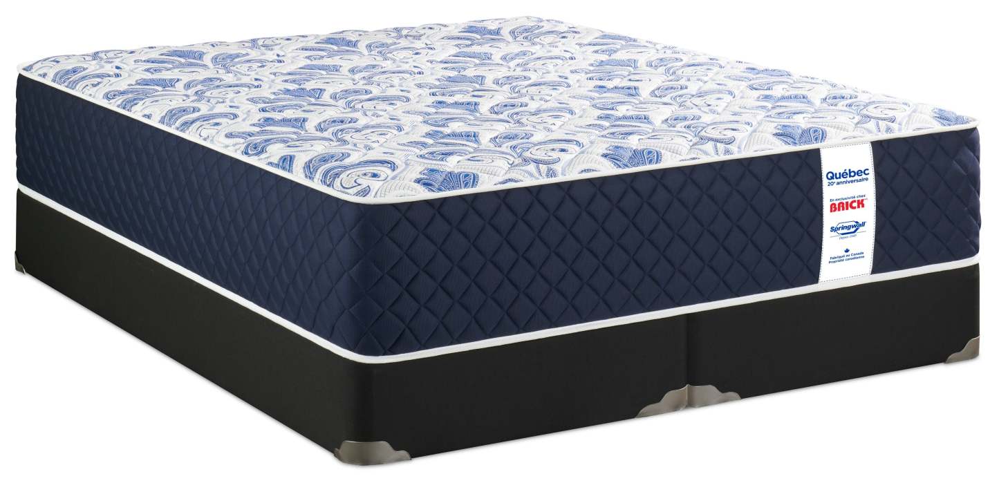 Ensemble matelas très ferme à plateau régulier 20e anniversaire au Québec de Springwall pour très grand lit