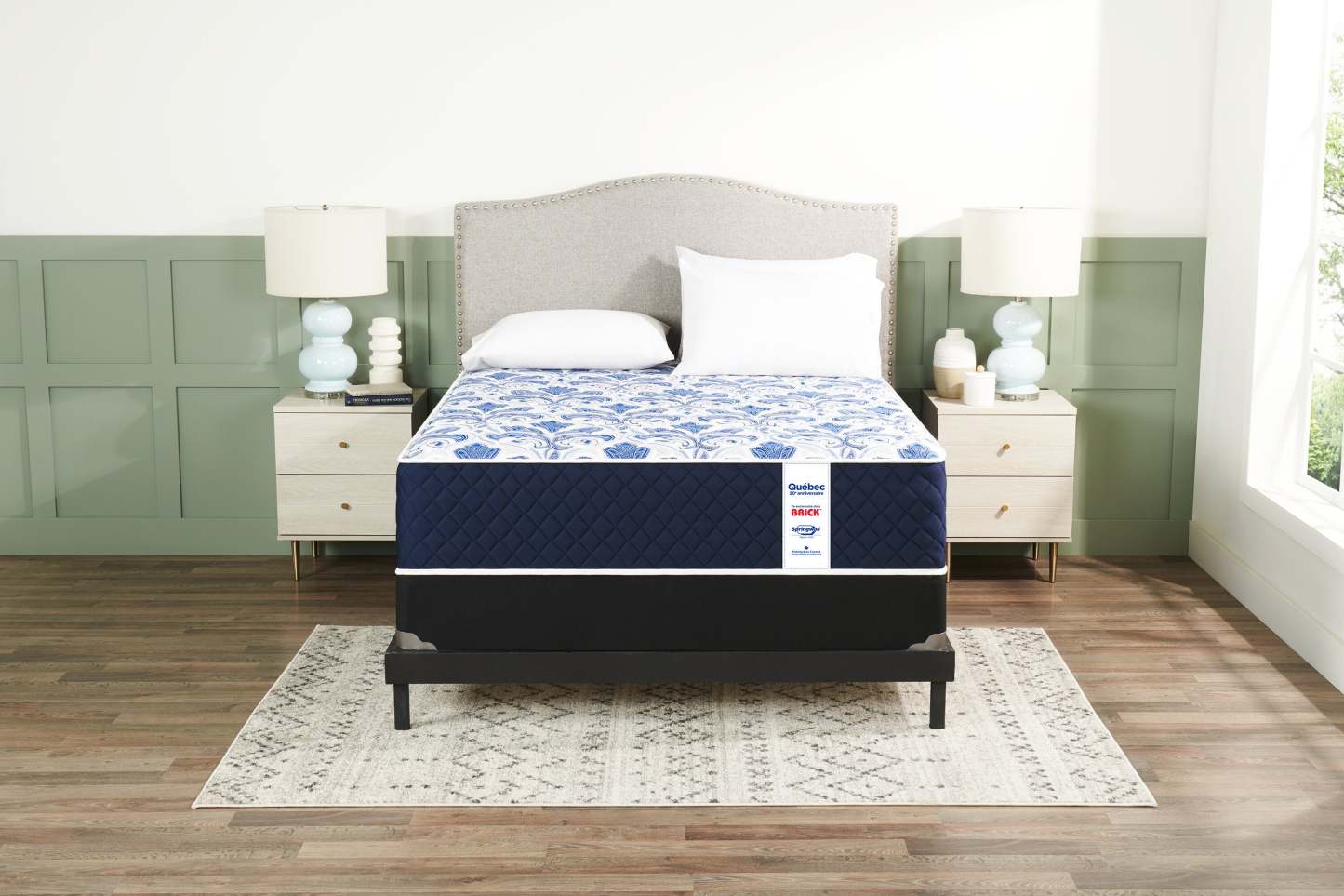 Ensemble matelas très ferme à plateau régulier 20e anniversaire au Québec de Springwall pour lit simple