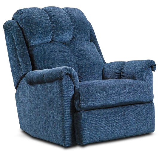 Made in Canada 35 Chenille Fabric Power Reclining Chair - Navy Blue | Fauteuil inclinable électrique de 35 po fabriqué au Canada en tissu de chenille - bleu marine