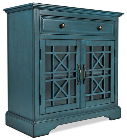 Marseille 32 Accent Cabinet with Drawer - Antique Blue|Armoire décorative Marseille de 32 po avec tiroir - bleu antique