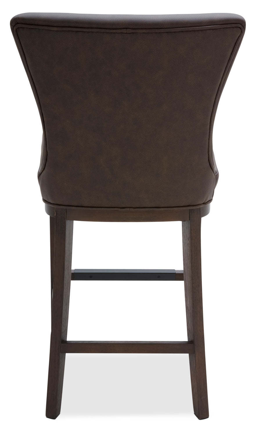 Tabouret à hauteur de comptoir Quinn avec tissu en cuir végétalien - Marron | Tabouret Quinn de hauteur comptoir en tissu de cuir végétalien - brun