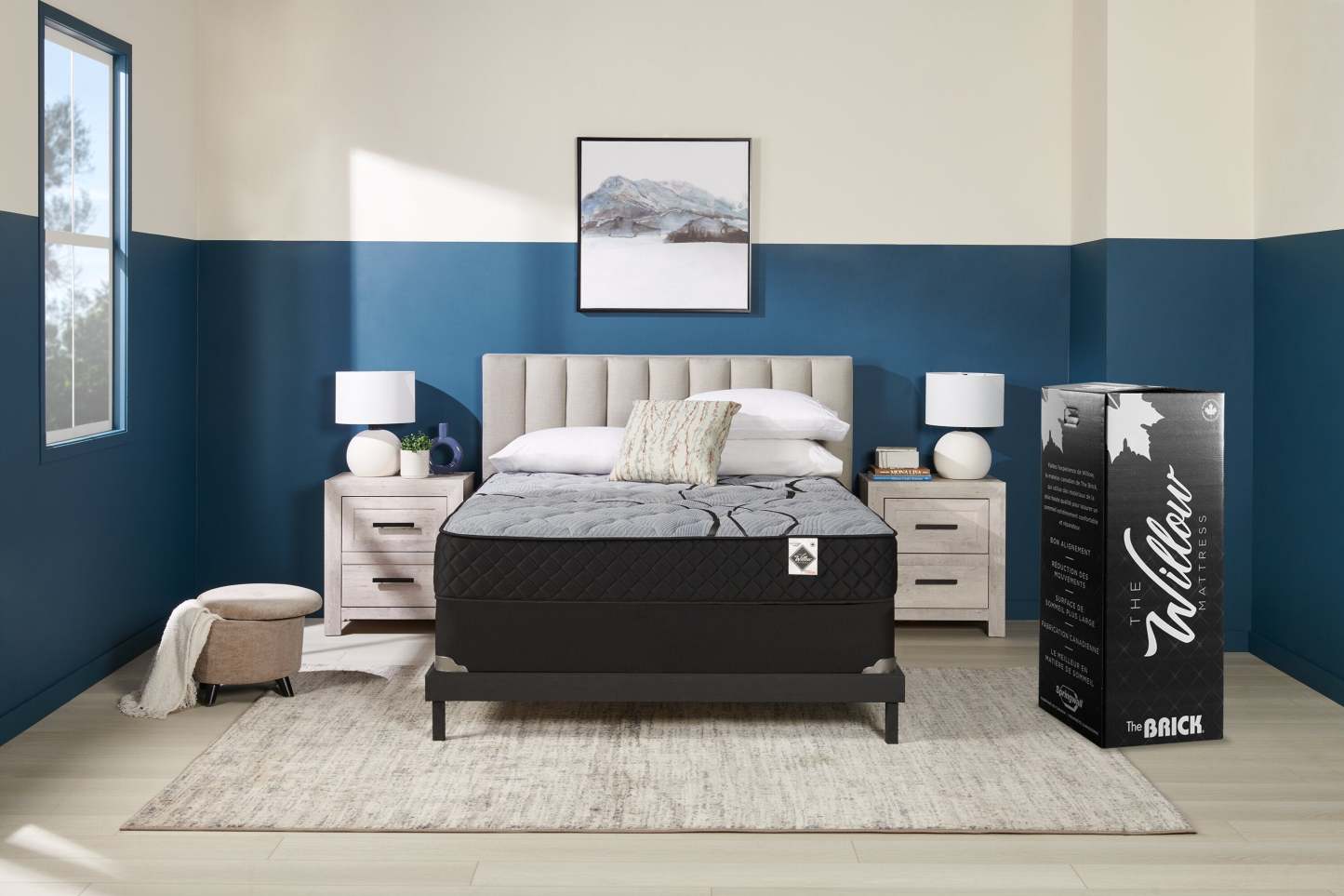 Matelas dans une boîte Springwall en cèdre rouge à plateau serré pour lit double de taille moyenne | matelas semi-ferme à plateau régulier dans une boîte Red Cedar de Springwall pour lit double