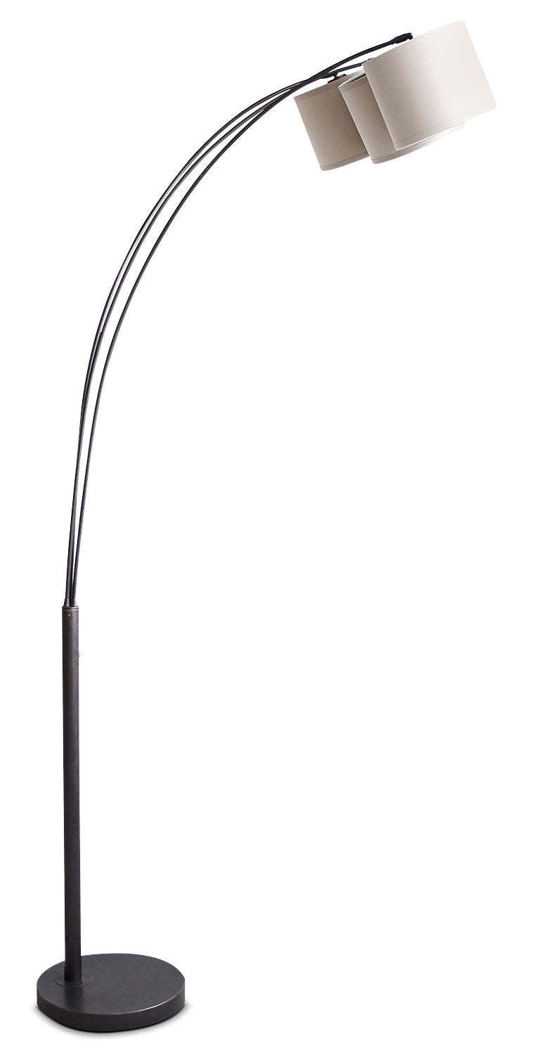 Lampadaire Arc 3 Lumières 78 Bean Bronze Huilé|Lampe à pied arquée de 78 po bronze haricot huilé à 3 ampoules