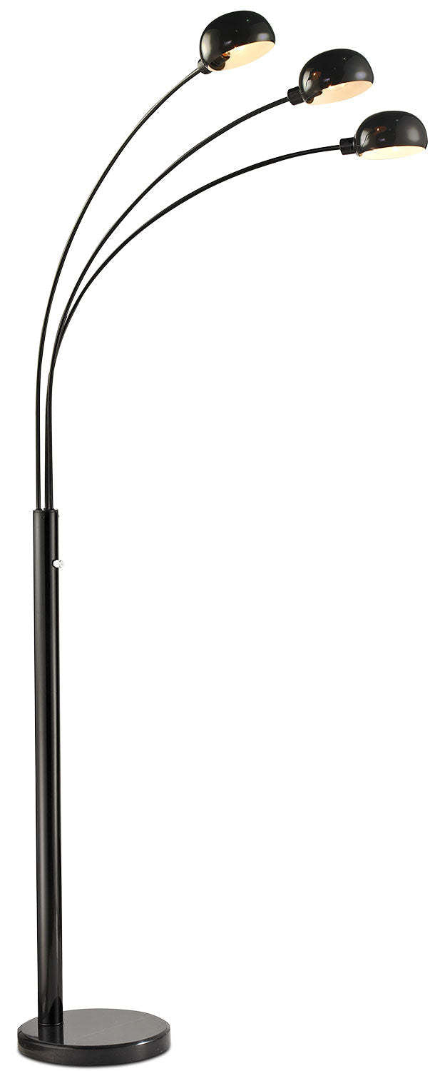 72 Lampadaire Arc Moderne Noir à 3 Lumières|Lampe à pied arquée moderne de 72 po noire à 3 ampoules