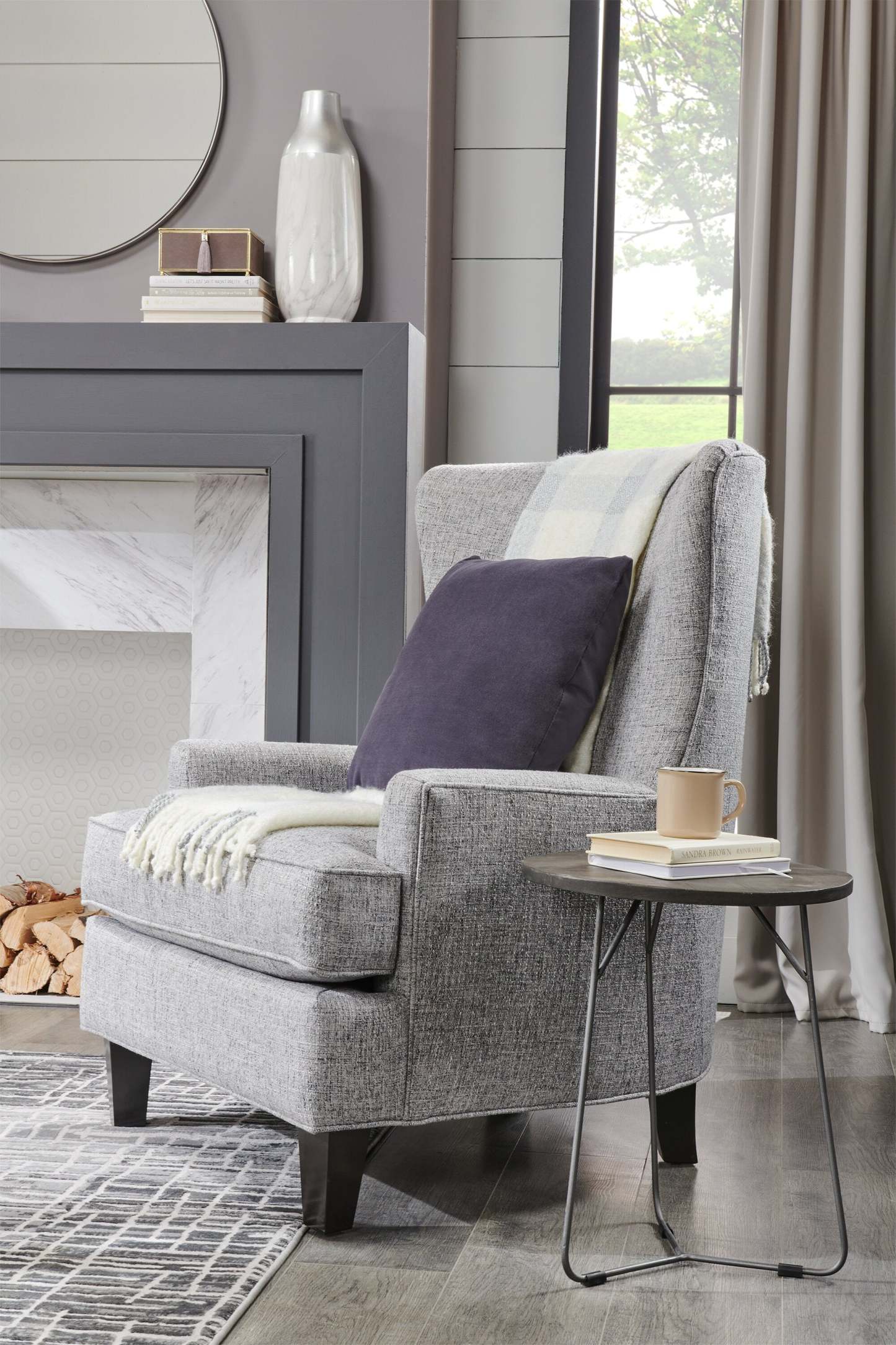 Remmi 18 2-Pack Nesting Accent Tables - Gris sable et gris métallisé |2 tables d'appoint gigognes Remmi de 18 po - gris sable et gris métallisé